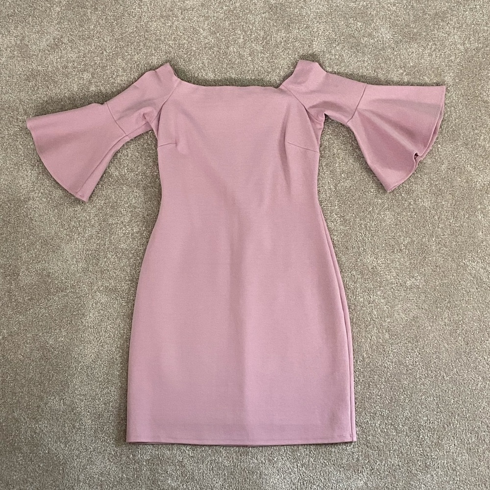 GIANNI BINI Blush off-the-shoulder dress